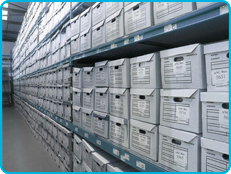picture of Cambridge storage facilities
          showing document archives